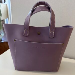 Portland Leather Goods Mini-Crossbody Tote in Lilac/Light Purple